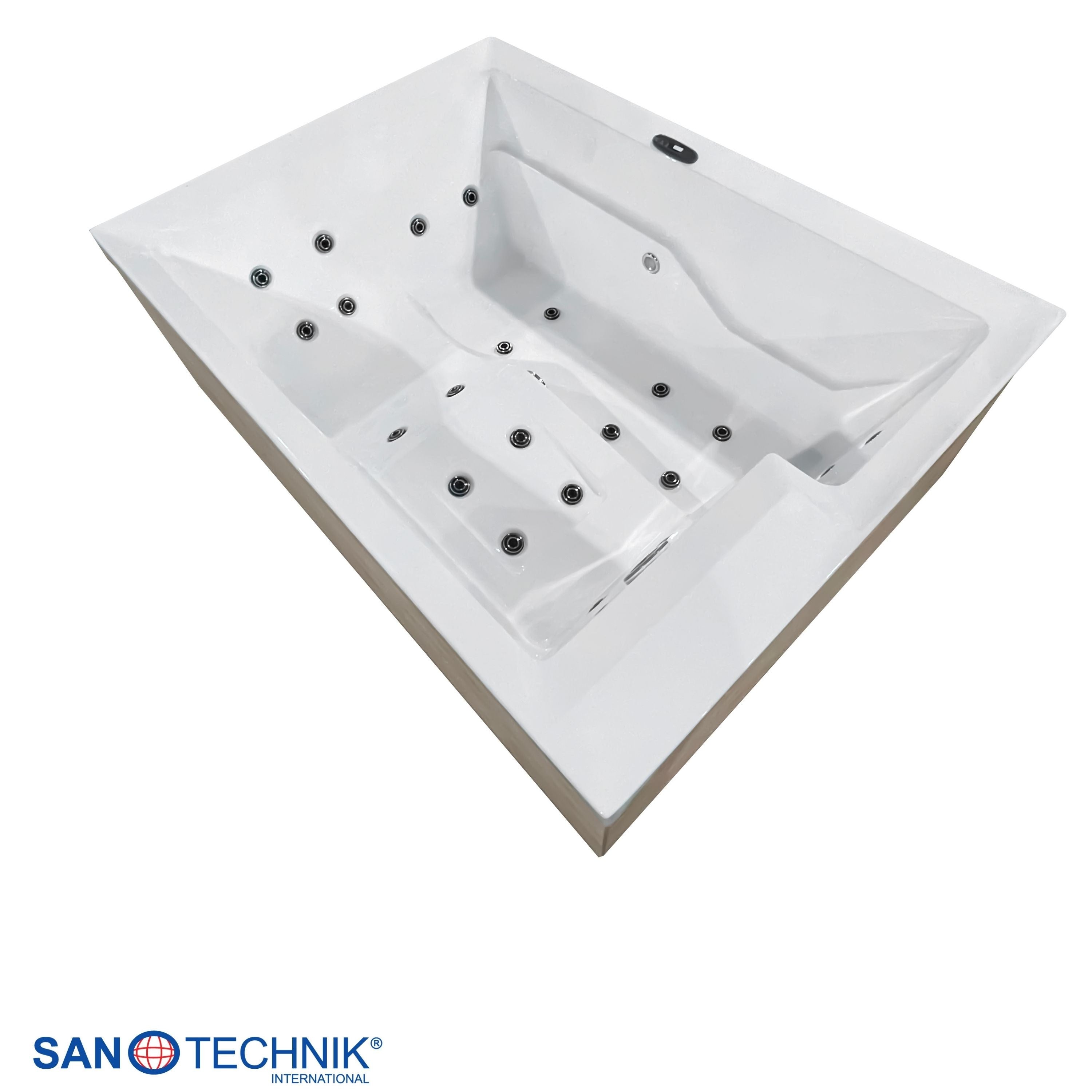 Sanotechnik - ZADAR OUTDOOR WHIRLPOOL white inkl. Abdeckung und Stiege 190x140x70 cm