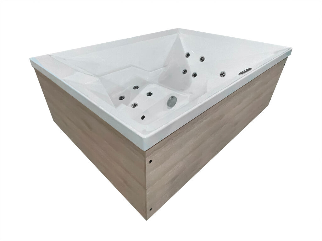 Sanotechnik - ZADAR OUTDOOR WHIRLPOOL white inkl. Abdeckung und Stiege 190x140x70 cm