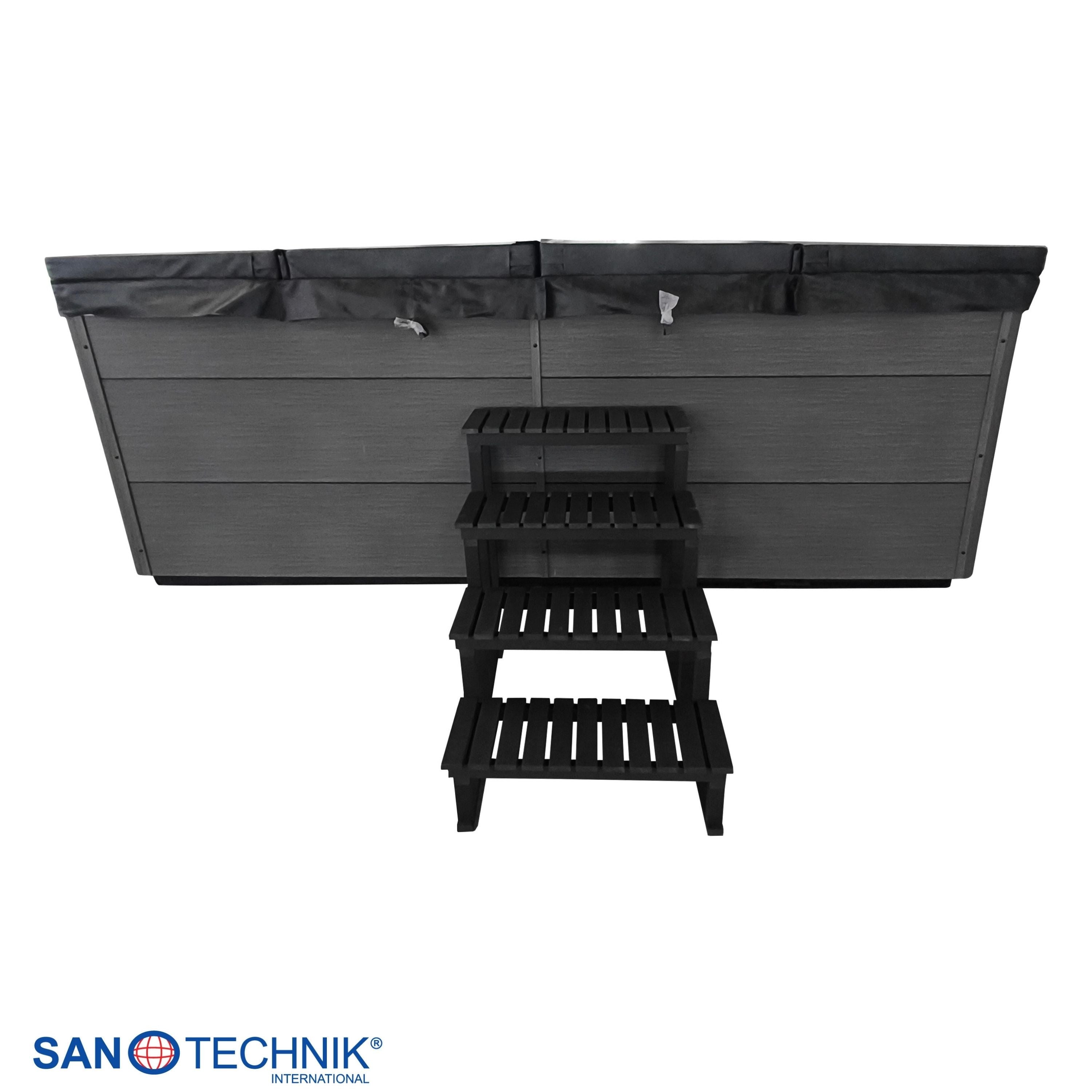 Sanotechnik - VALENCIA SWIMM WHIRLPOOL white inkl. Abdeckung und Stiege 400x220x126 cm