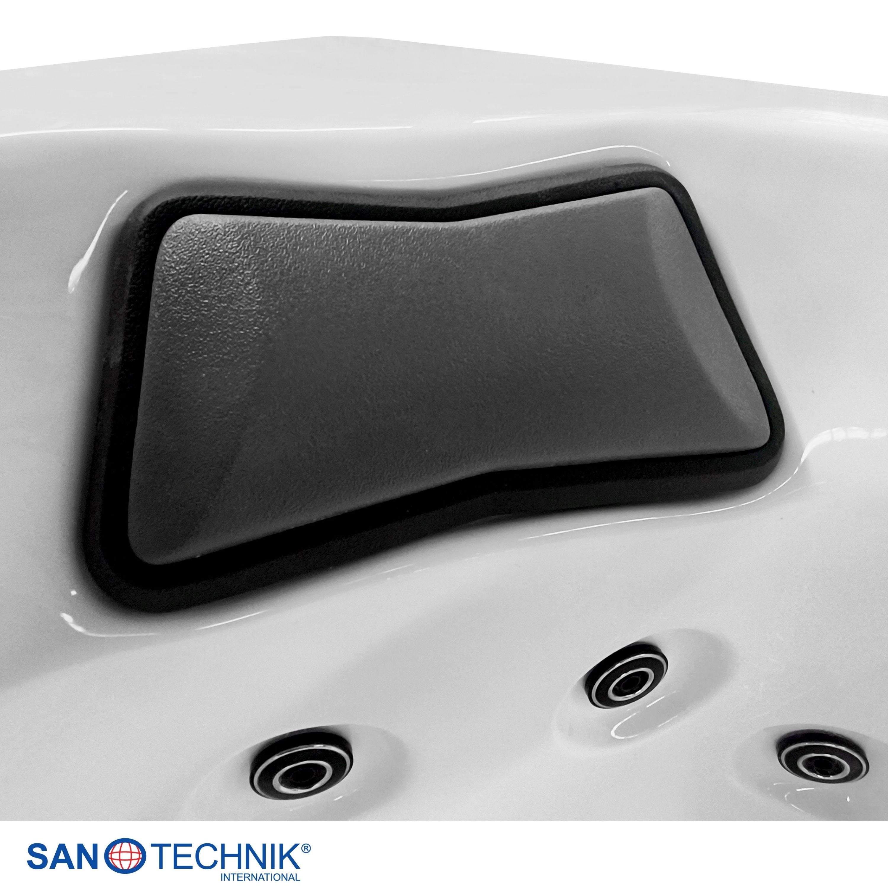 Sanotechnik - VALENCIA SWIMM WHIRLPOOL white inkl. Abdeckung und Stiege 400x220x126 cm