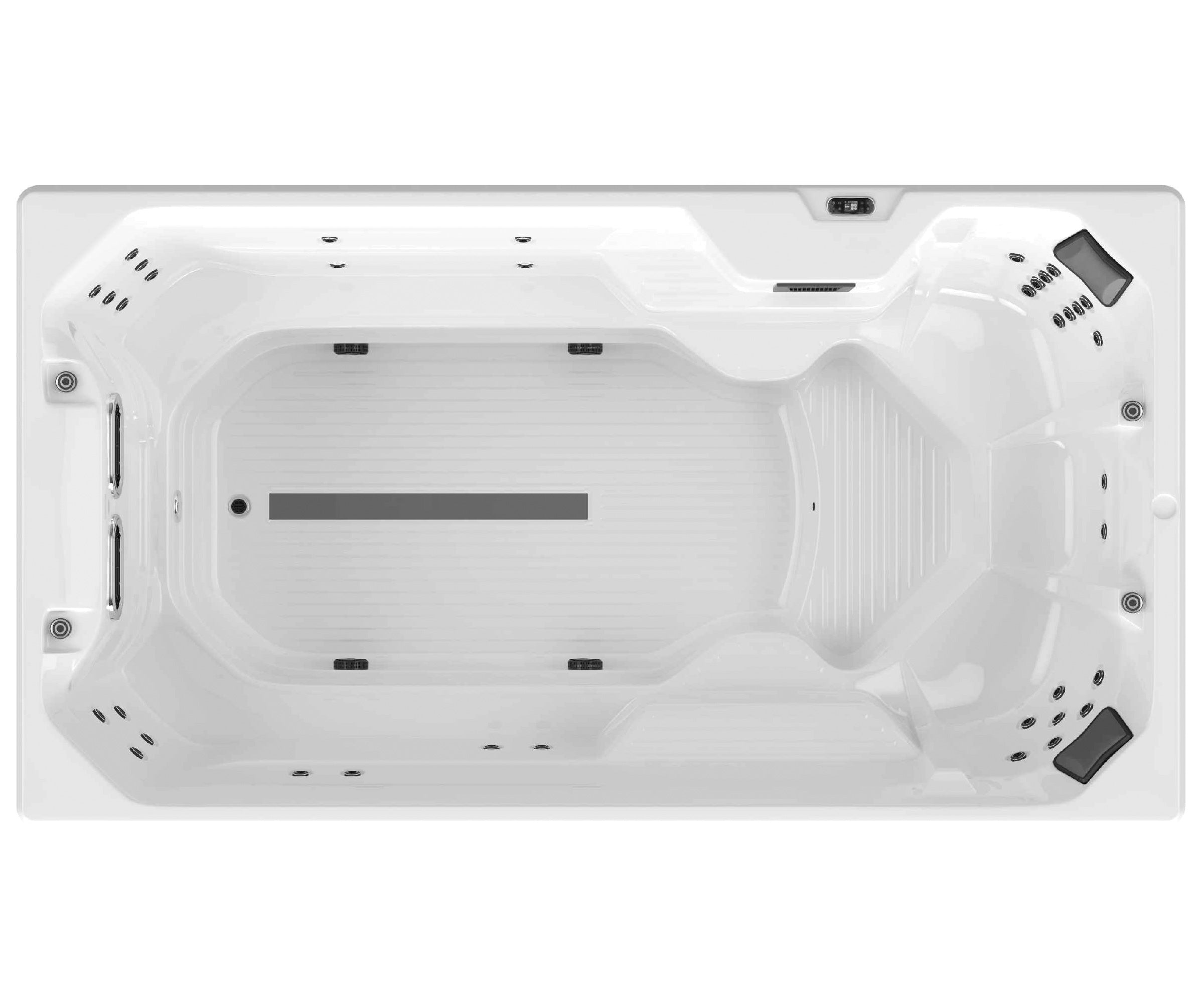 Sanotechnik - VALENCIA SWIMM WHIRLPOOL white inkl. Abdeckung und Stiege 400x220x126 cm