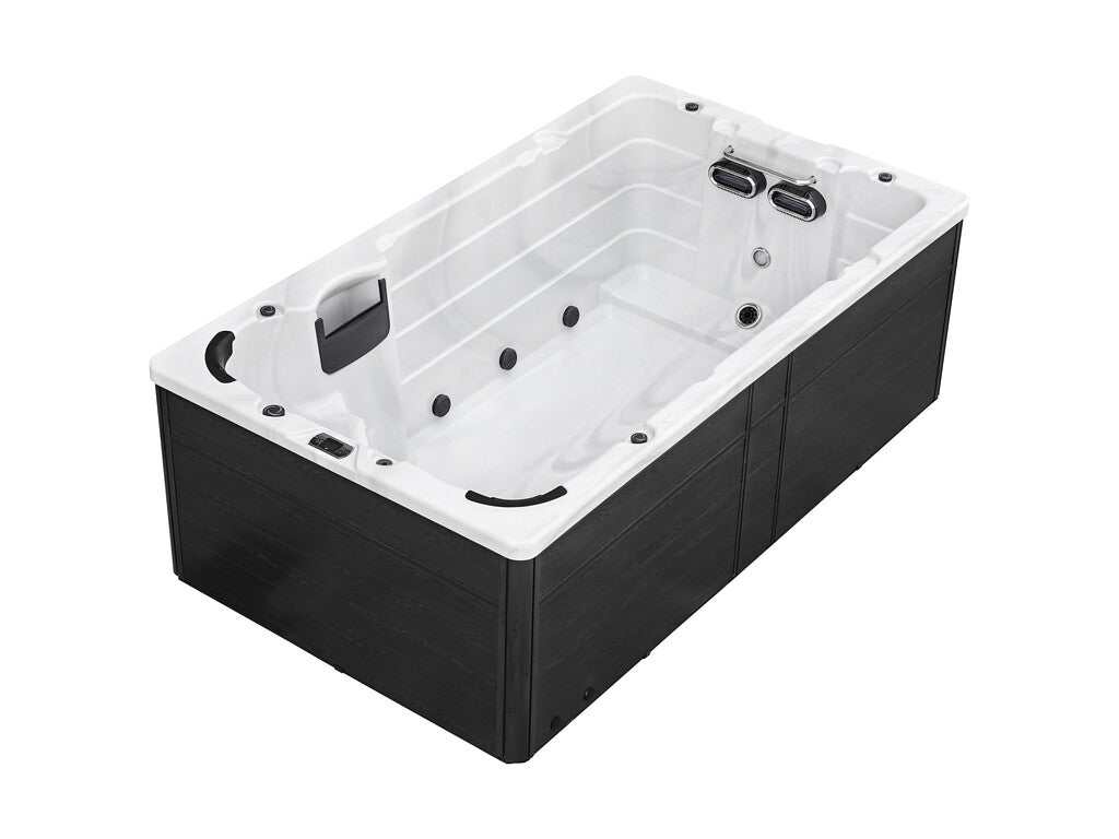 Sanotechnik - IBIZA SWIMM WHIRLPOOL white marble inkl. Abdeckung und Stiege 400x228x131 cm