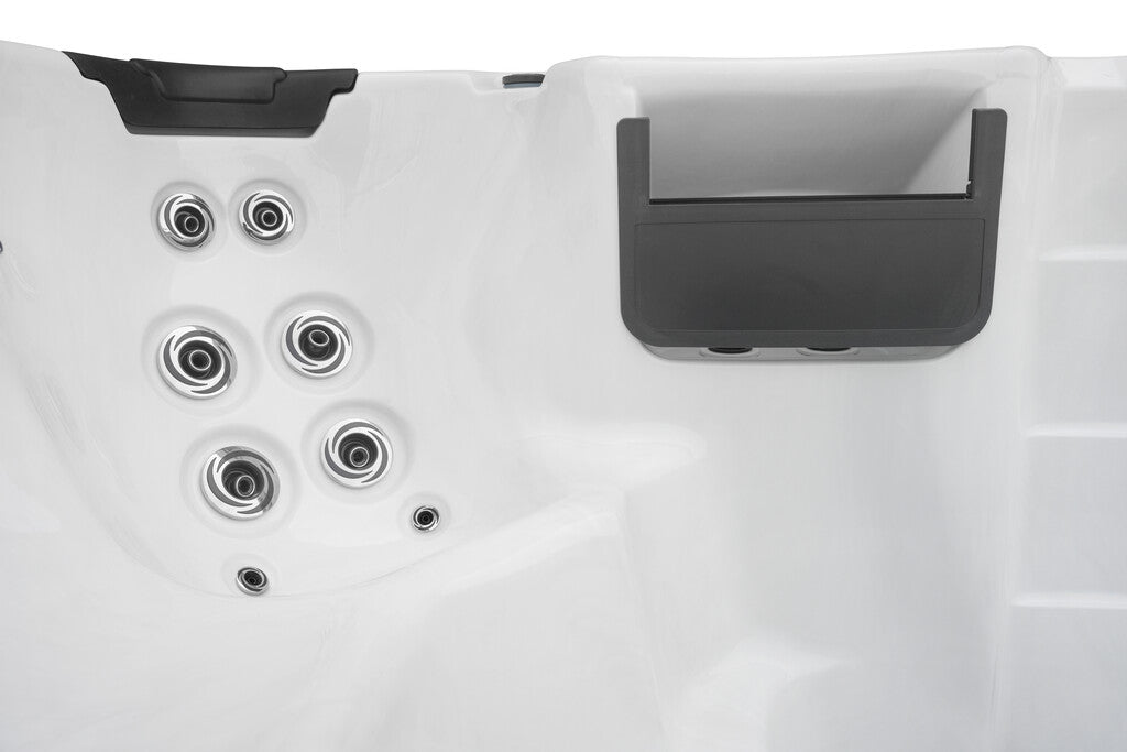 Sanotechnik - IBIZA SWIMM WHIRLPOOL white marble inkl. Abdeckung und Stiege 400x228x131 cm