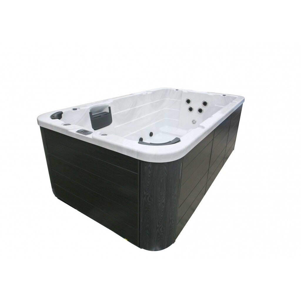 Sanotechnik - MENORCA  SWIMM WHIRLPOOL white marble inkl. Abdeckung und Stiege 450x228x131 cm