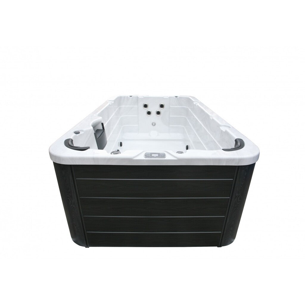 Sanotechnik - MENORCA  SWIMM WHIRLPOOL white marble inkl. Abdeckung und Stiege 450x228x131 cm