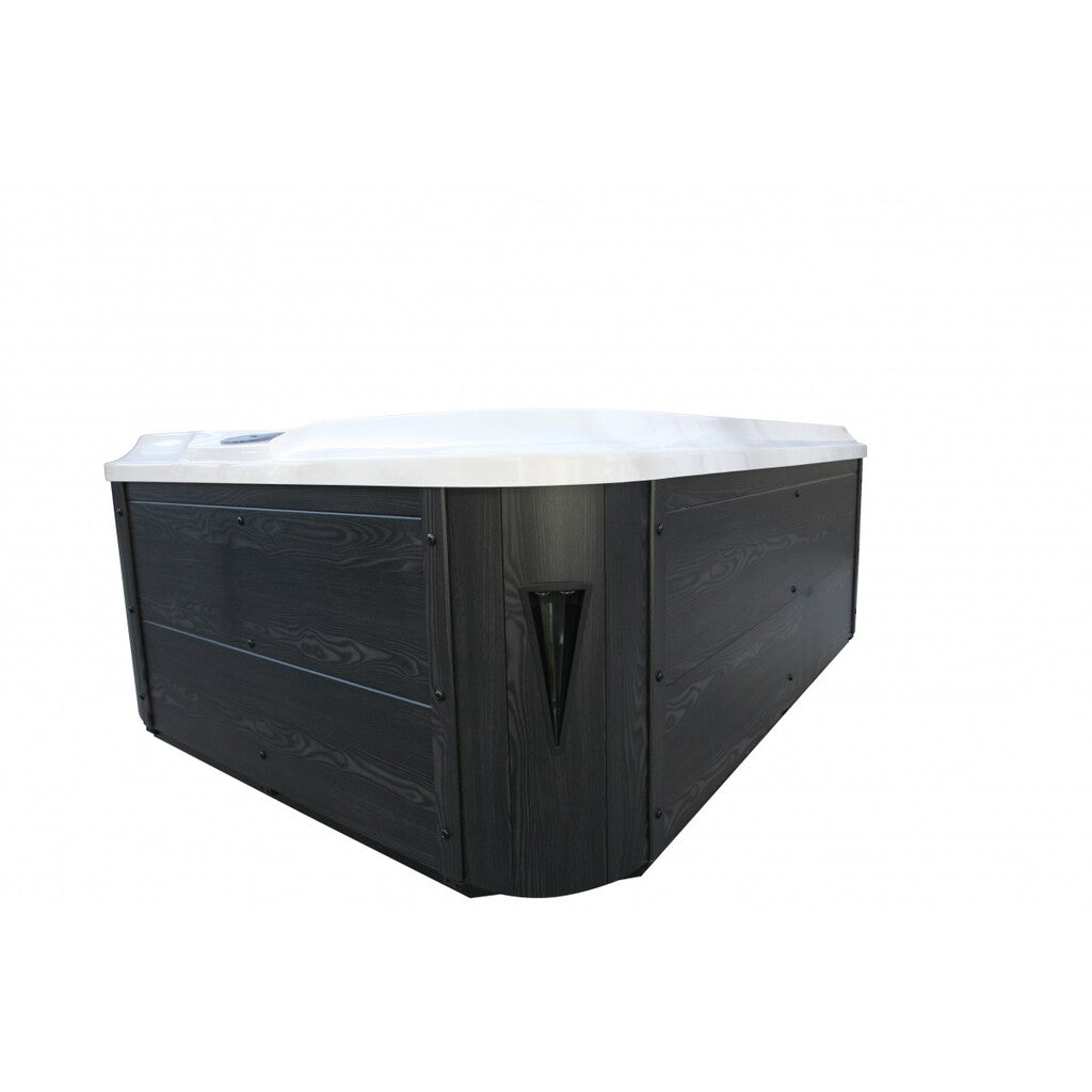 Sanotechnik - FIJI OUTDOOR WHIRLPOOL white marble inkl. Abdeckung und Stiege 210x160x80 cm