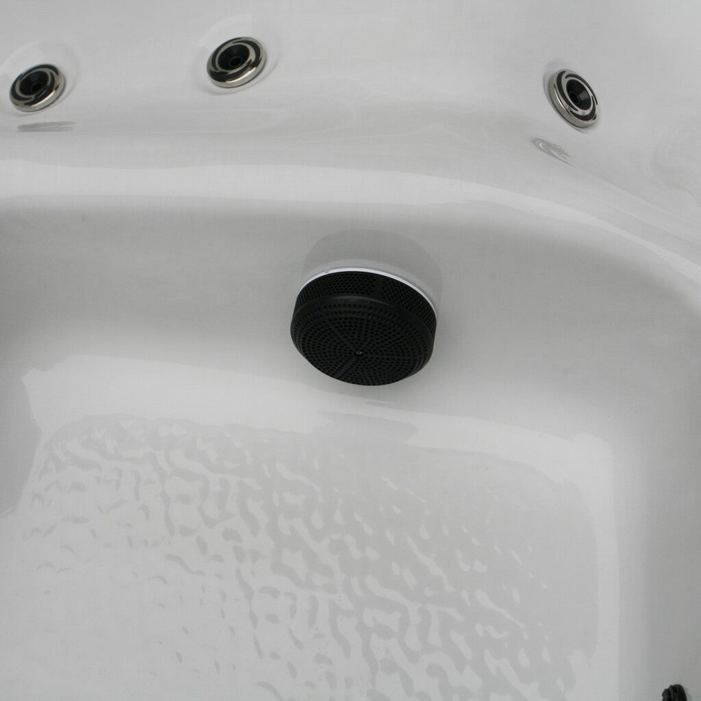 Sanotechnik - FIJI OUTDOOR WHIRLPOOL white marble inkl. Abdeckung und Stiege 210x160x80 cm