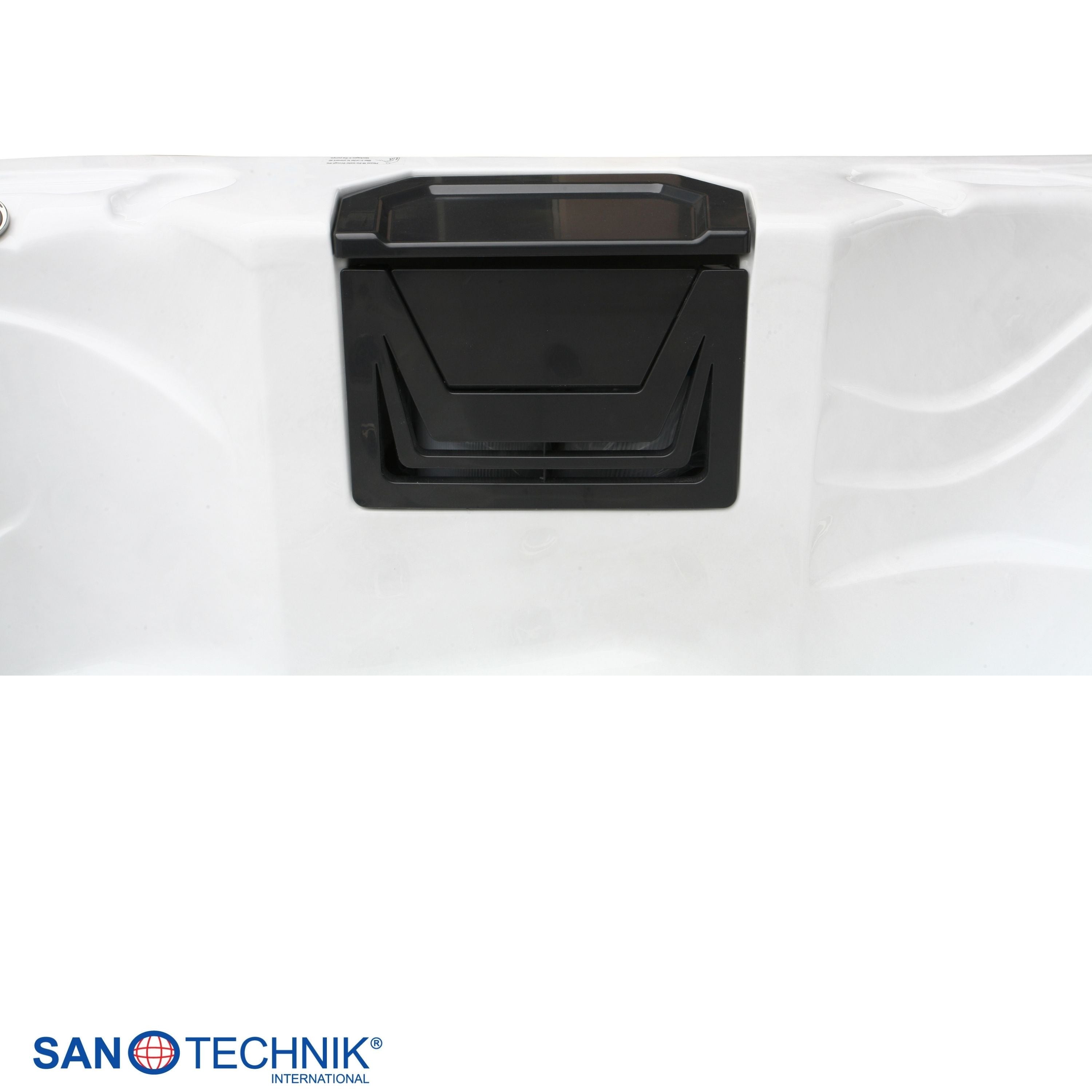 Sanotechnik - TAHITI OUTDOOR WHIRLPOOL white marble inkl. Abdeckung und Stiege 200x200x88 cm