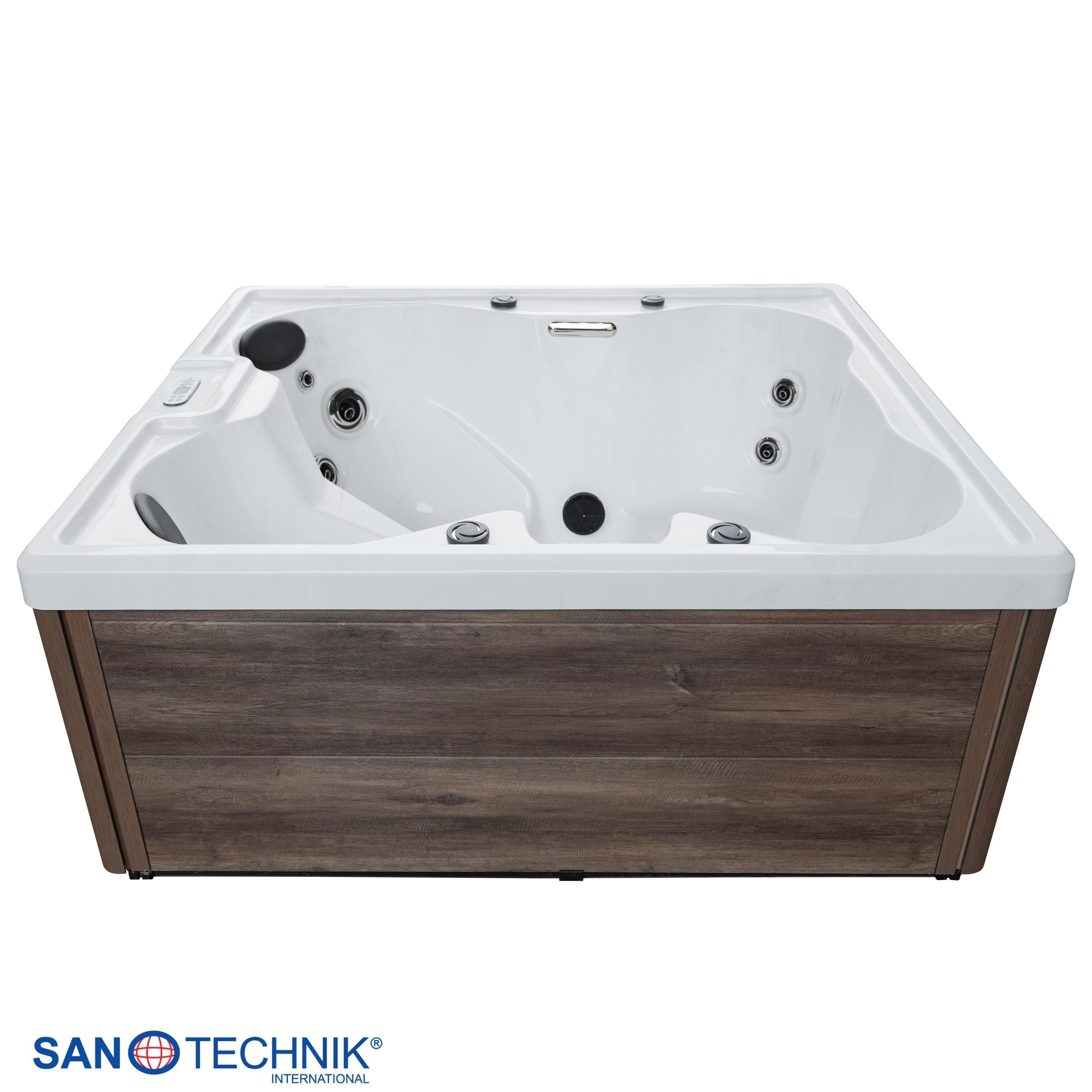 Sanotechnik - PALERMO OUTDOOR WHIRLPOOL white marble inkl. Abdeckung 180x160x76 cm