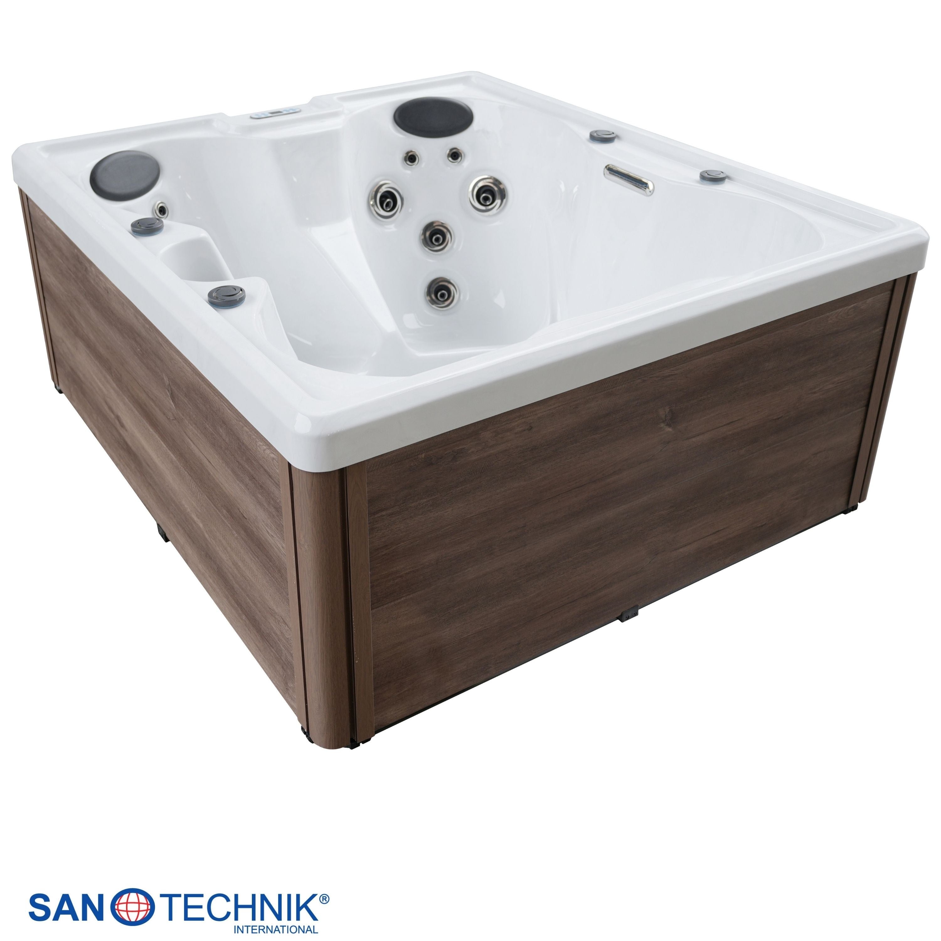 Sanotechnik - PALERMO OUTDOOR WHIRLPOOL white marble inkl. Abdeckung 180x160x76 cm