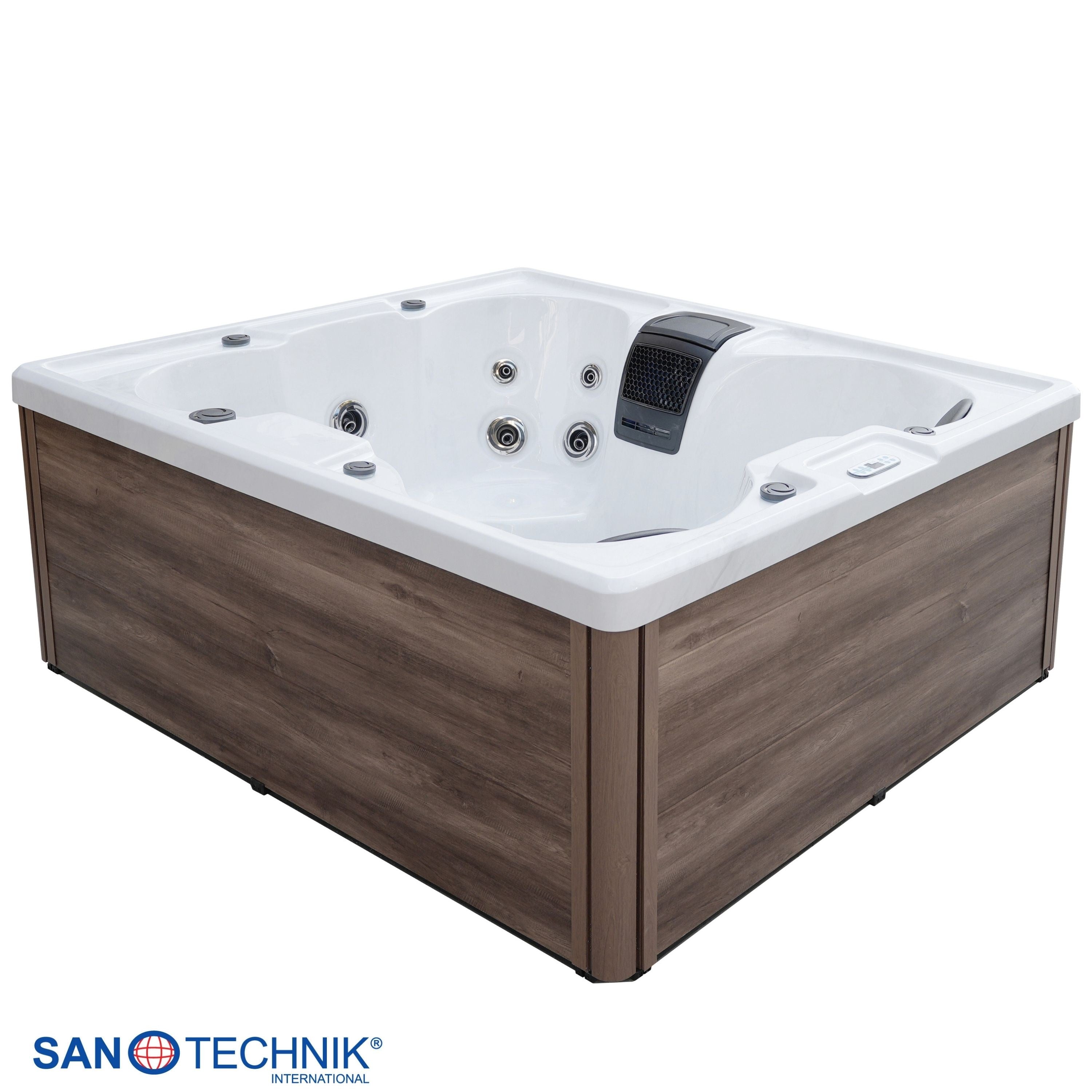Sanotechnik - CATANIA OUTDOOR WHIRLPOOL white marble inkl. Abdeckung 210x180x82 cm