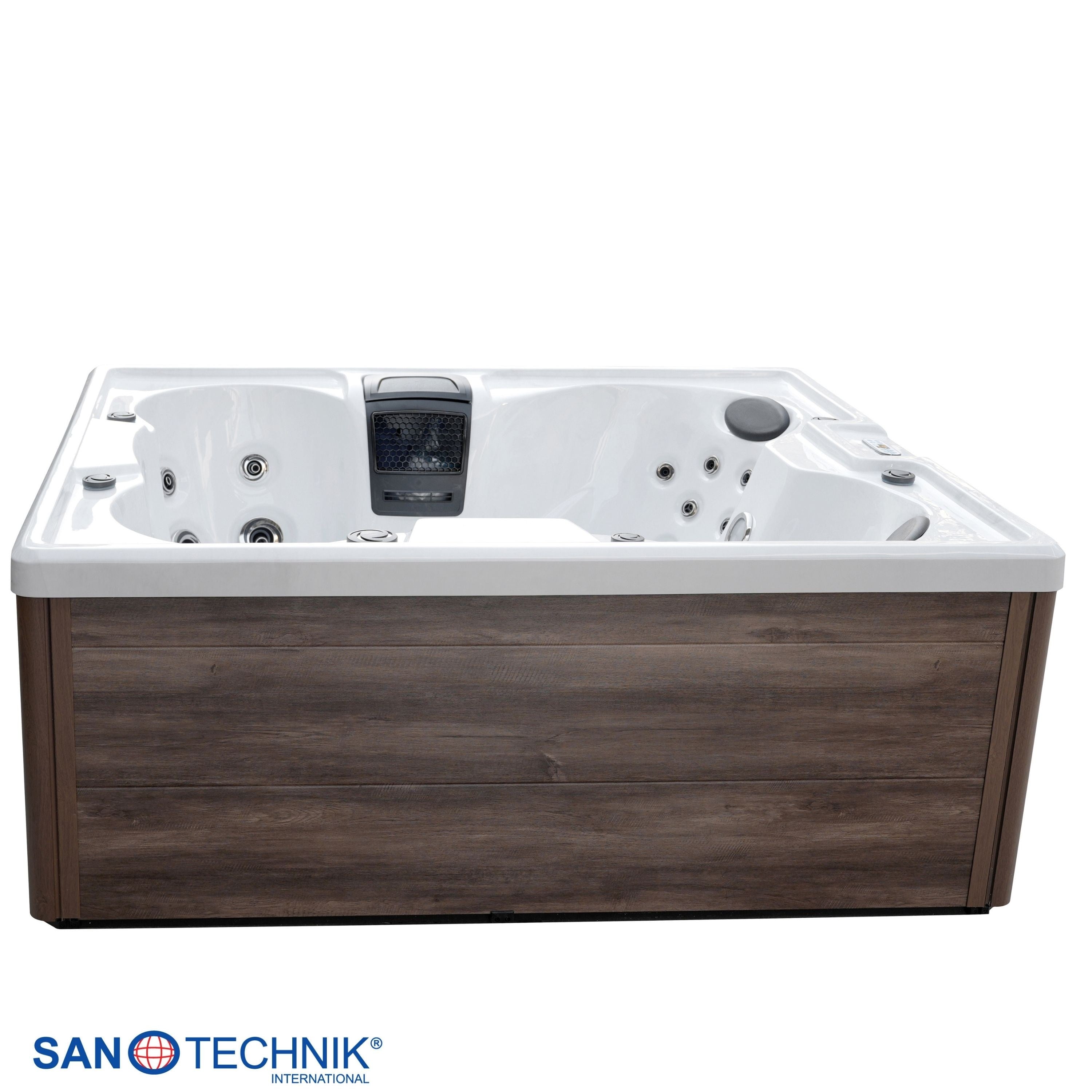 Sanotechnik - CATANIA OUTDOOR WHIRLPOOL white marble inkl. Abdeckung 210x180x82 cm