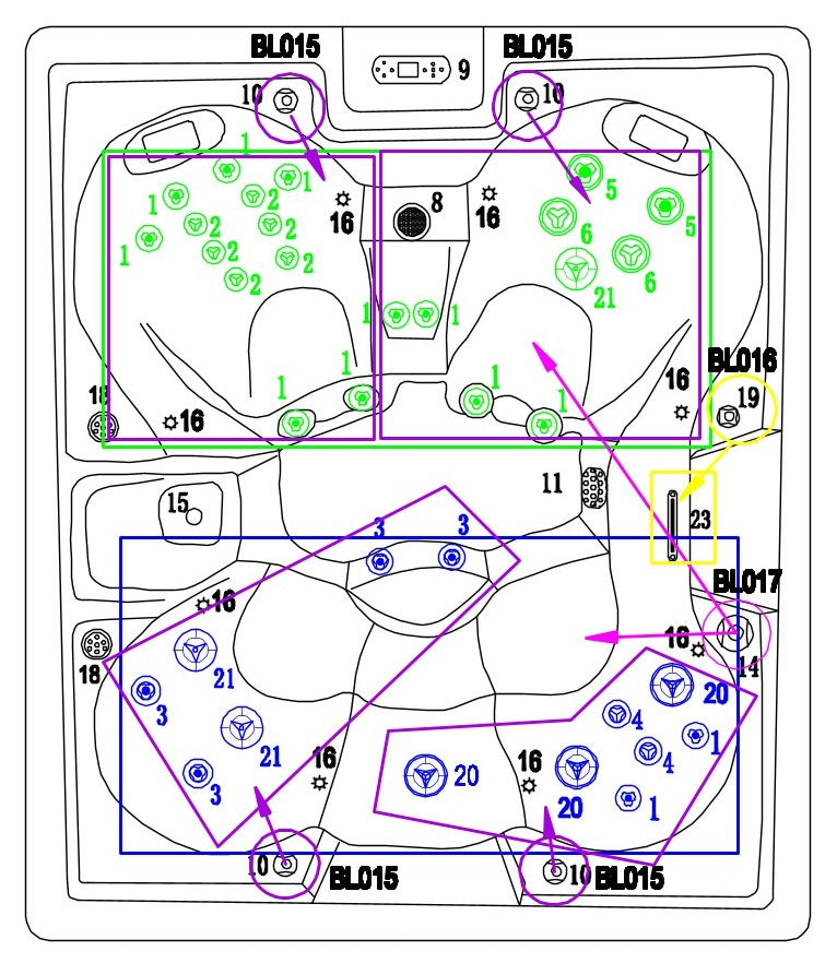 SANOTECHNIK I Outdoorwhirlpool Catania WHITE MARBLE inkl. Abdeckung