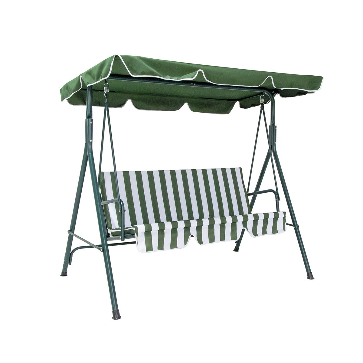 Sanotechnik - Hollywoodschaukel grün weiß gestreift 172x112x152 cm