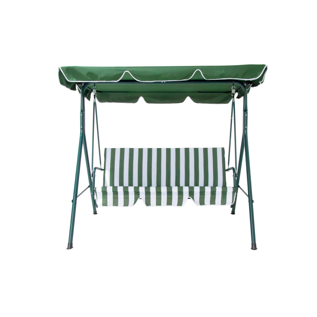 Sanotechnik - Hollywoodschaukel grün weiß gestreift 172x112x152 cm
