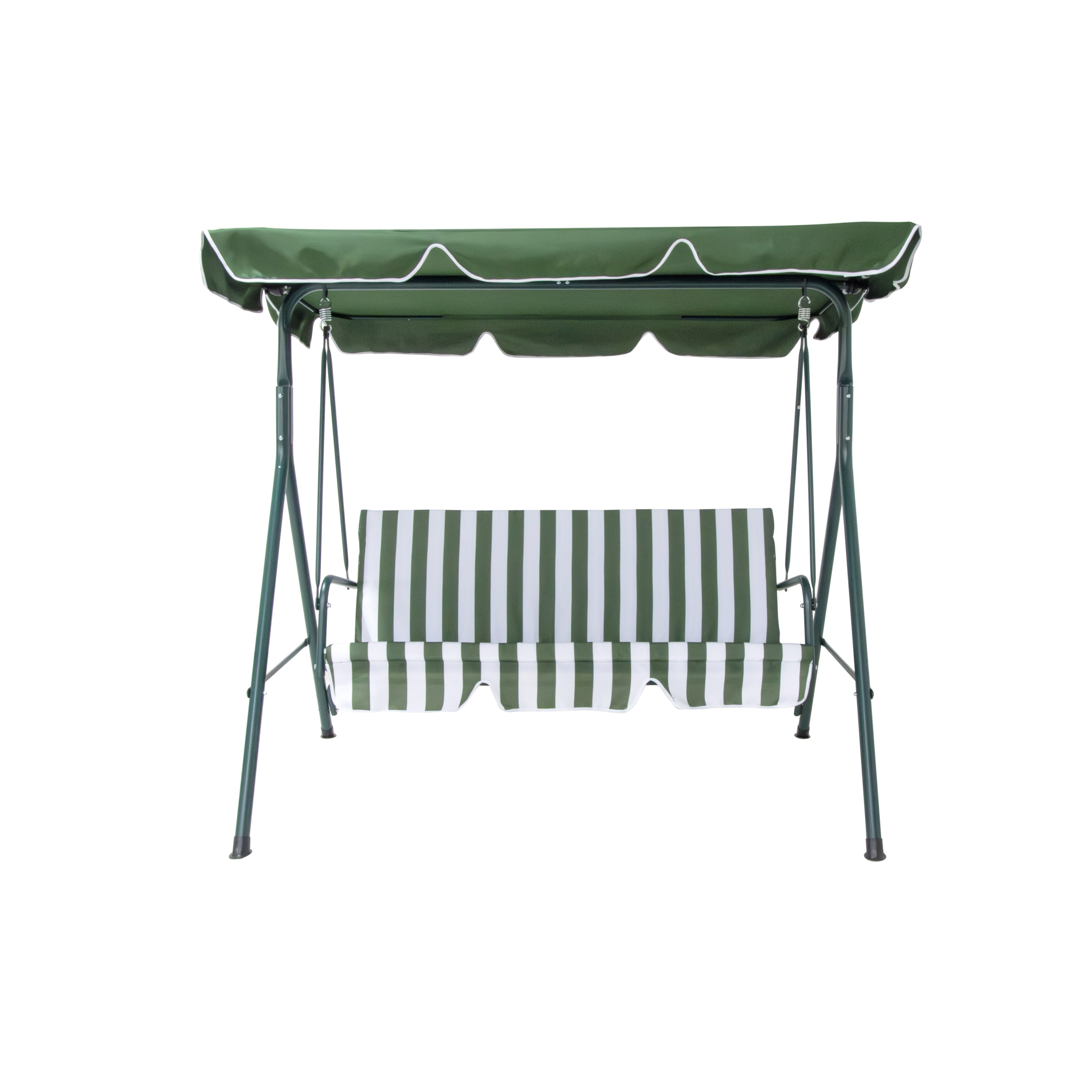 Sanotechnik - Hollywoodschaukel grün weiß gestreift 172x112x152 cm