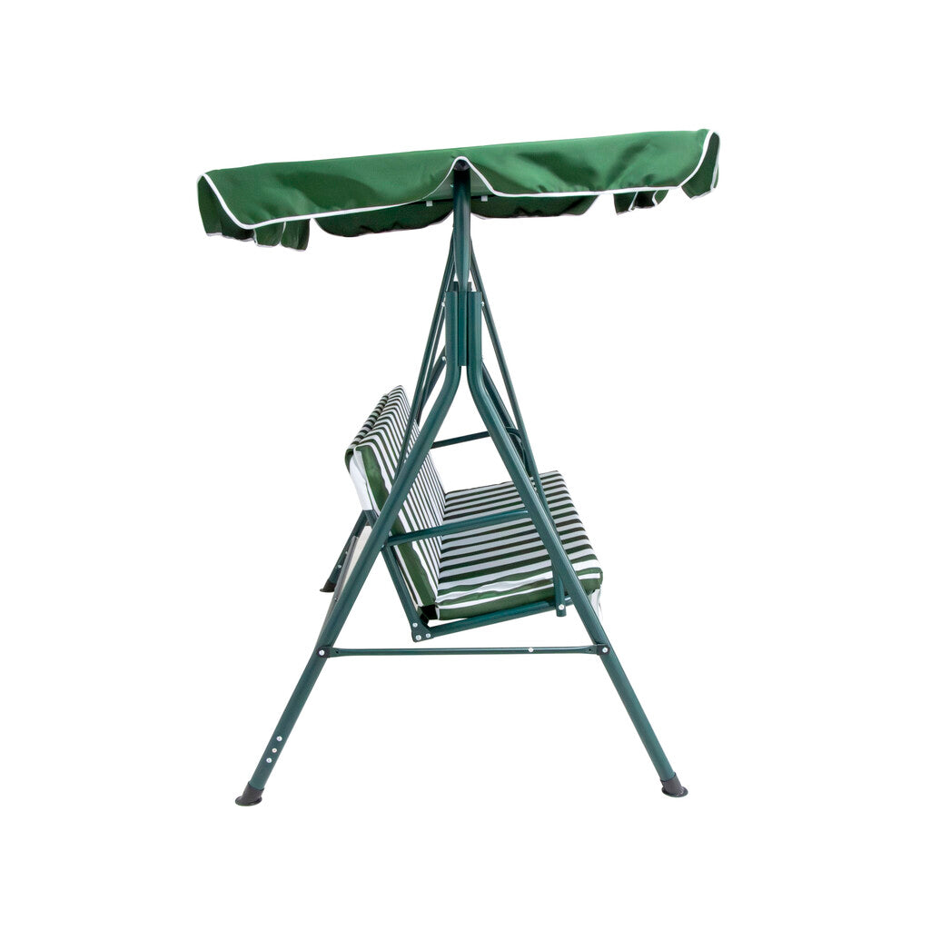 Sanotechnik - Hollywoodschaukel grün weiß gestreift 172x112x152 cm