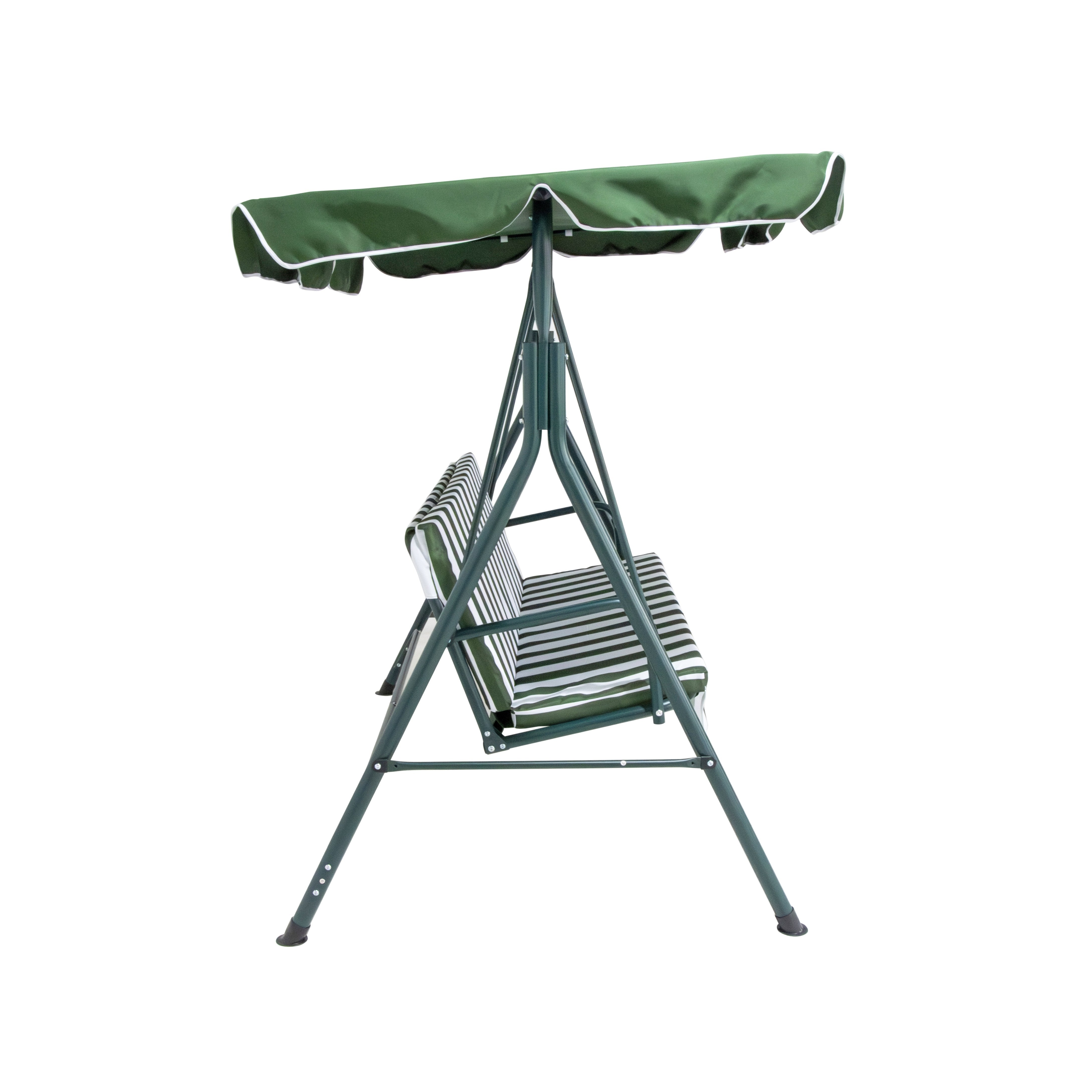 Sanotechnik - Hollywoodschaukel grün weiß gestreift 172x112x152 cm