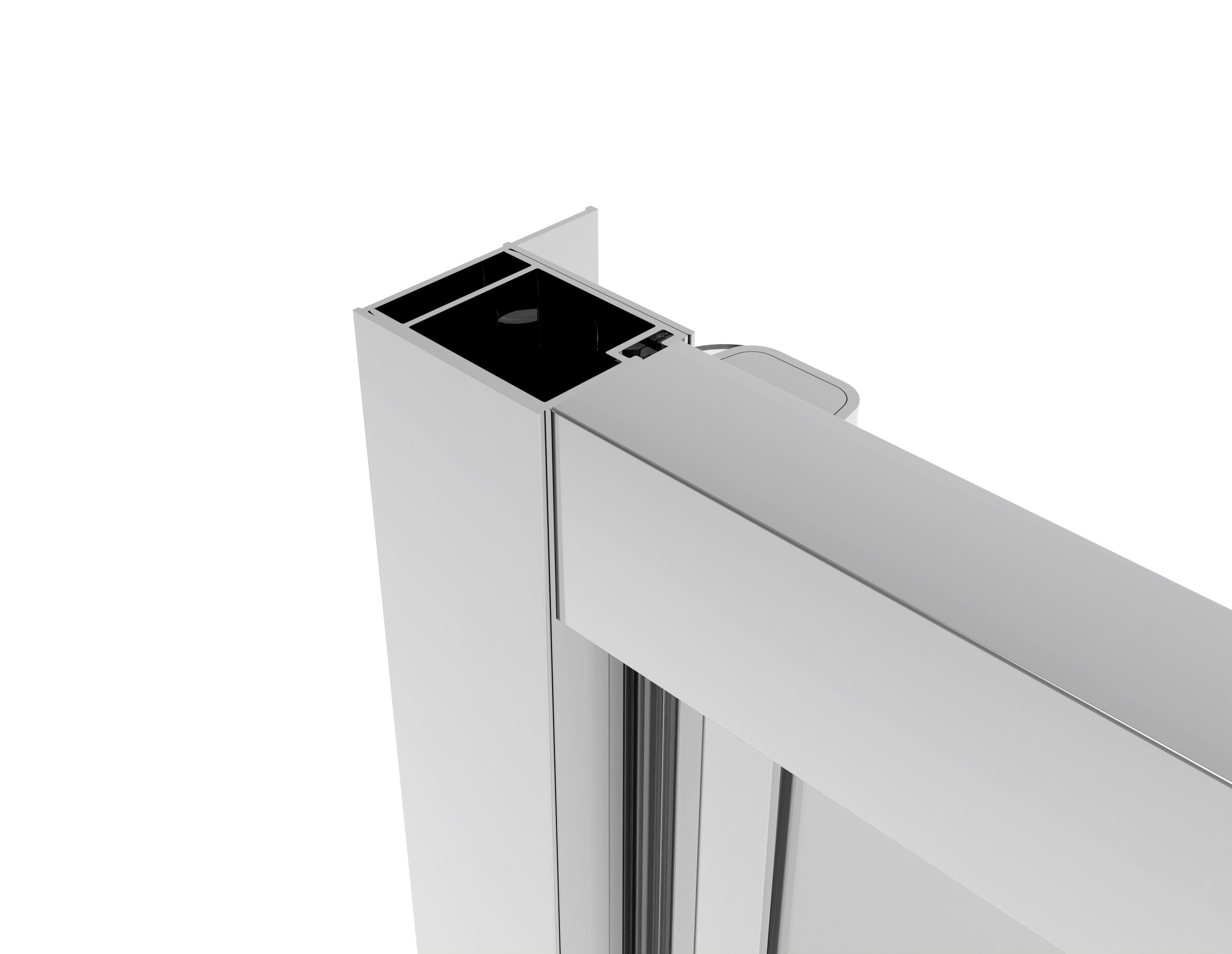 Sanotechnik - Salontür chrome 100x200 6mm ESG Easy-Clean
