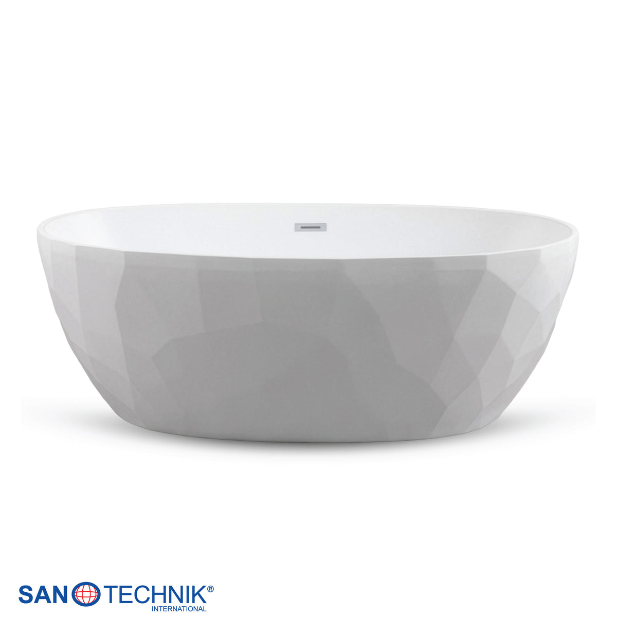 Sanotechnik - Freistehende Badewanne MONACO 170x75x58 cm WEISS MATT