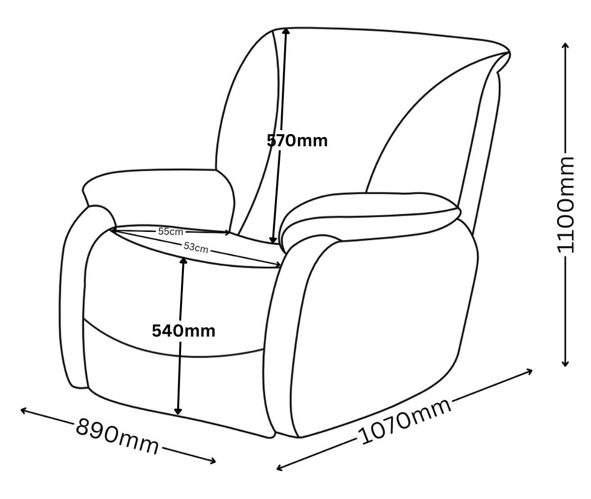 Sanotechnik - STANDARD – MASSAGESESSEL grau 89 x 110 x 107  cm