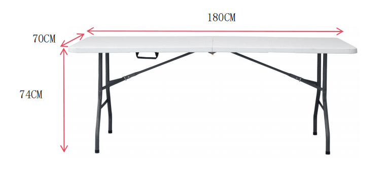 Sanotechnik - Klapptisch weiß 180x70x74 cm
