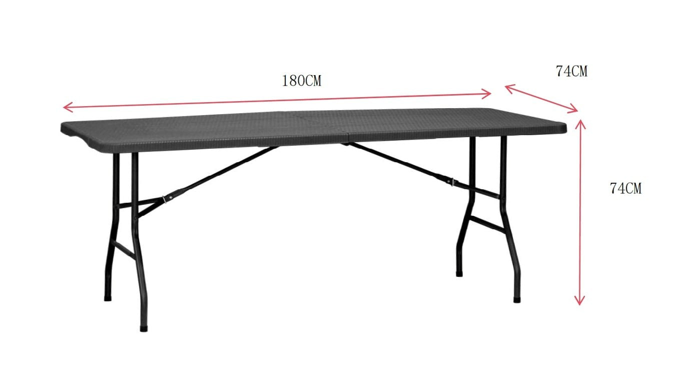 Sanotechnik - Klapptisch Rattan optik 180x74x74 cm