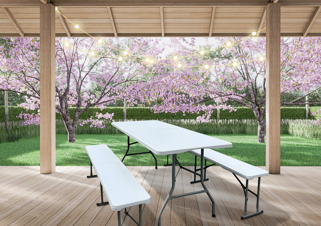 Sanotechnik - Klapptisch weiß 180x70x74 cm