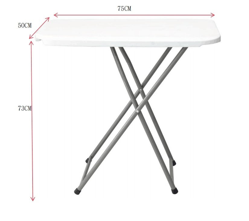 Sanotechnik - Tisch klappbar weiß  75x50x(56-73) cm