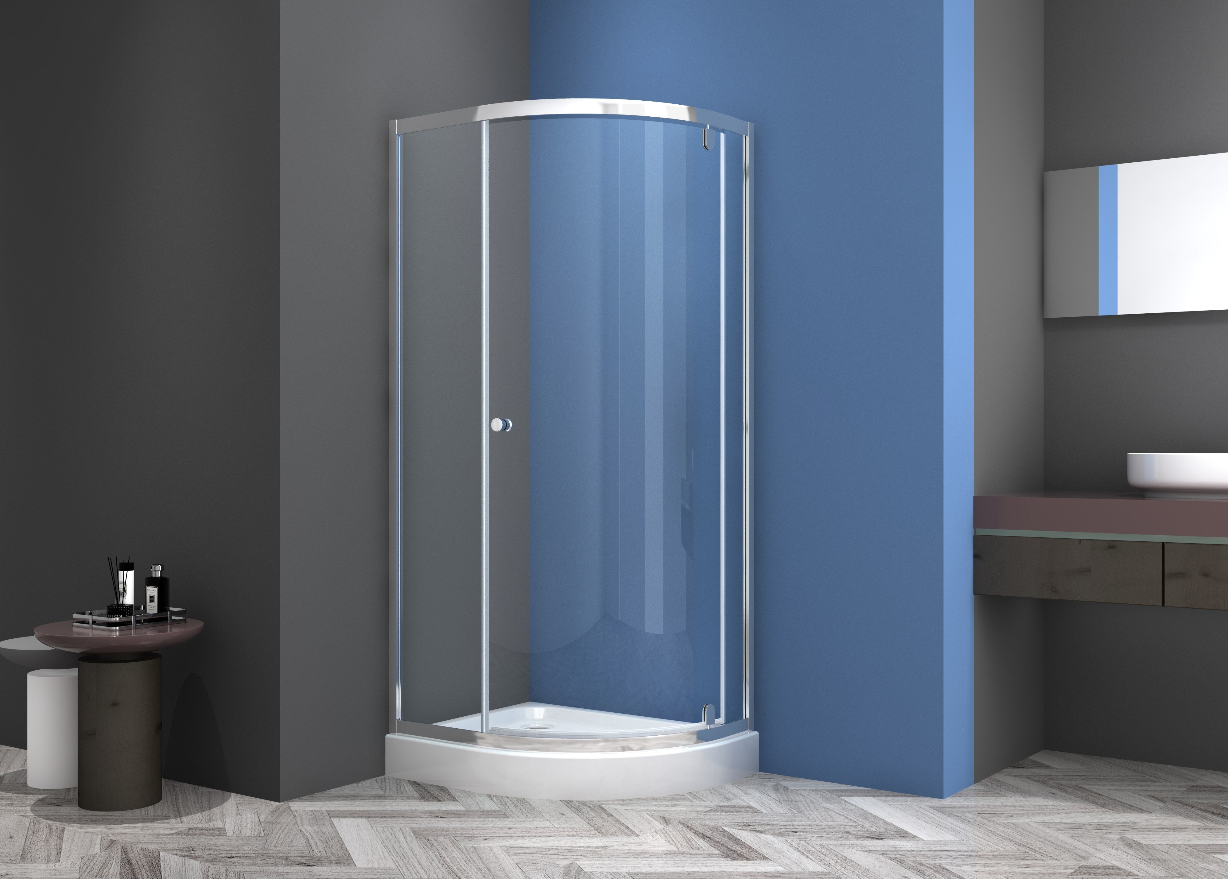Sanotechnik - Rundduschkabine 68-70x88-90x185 cm