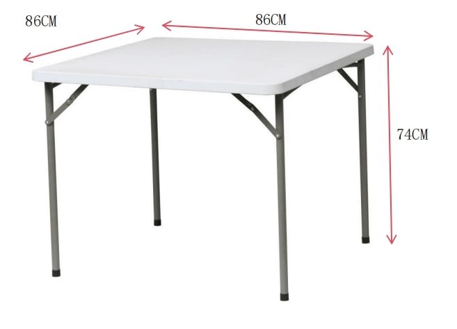 Sanotechnik - Tisch faltbar weiß  86x86x74 cm