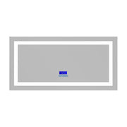 Sanotechnik - Spiegel m.indirekter Beleuchtung, Uhr, anti-fog und bluetooth 120x60cm