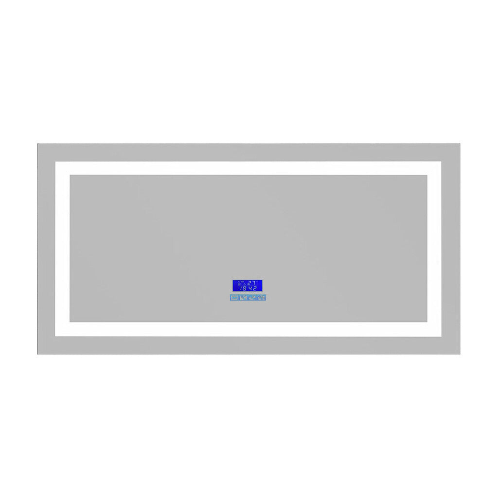 Sanotechnik - Spiegel m.indirekter Beleuchtung, Uhr, anti-fog und bluetooth 120x60cm
