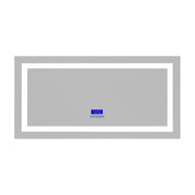 Sanotechnik - Spiegel m.indirekter Beleuchtung, Uhr, anti-fog und bluetooth 120x60cm
