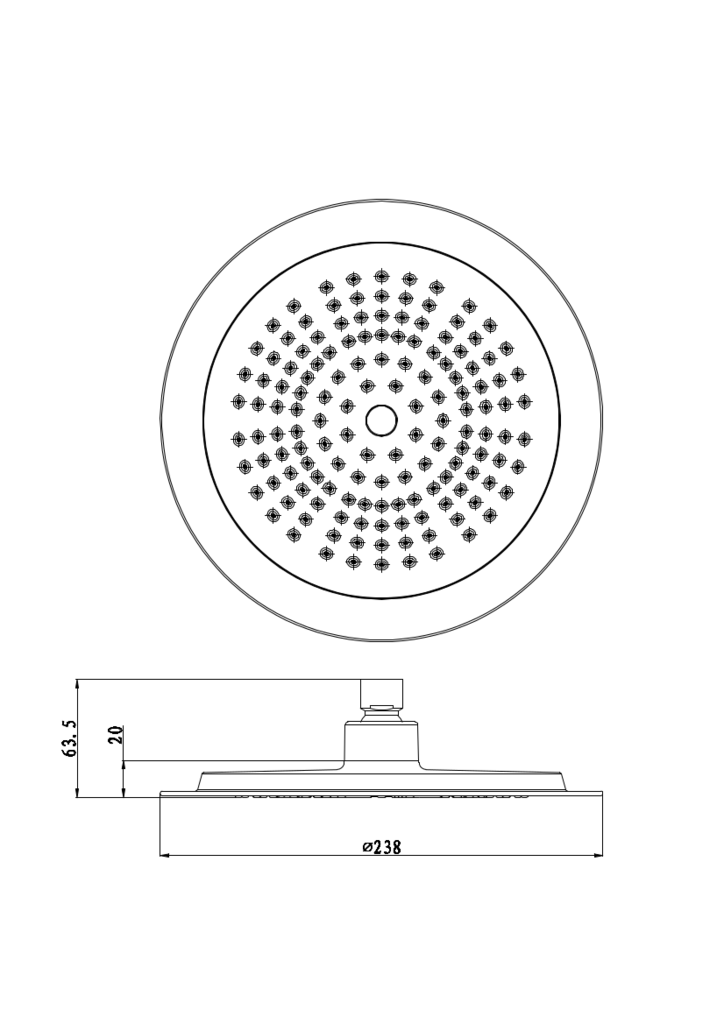Sanotechnik - Kopfbrause rund 25cm Durchmesser