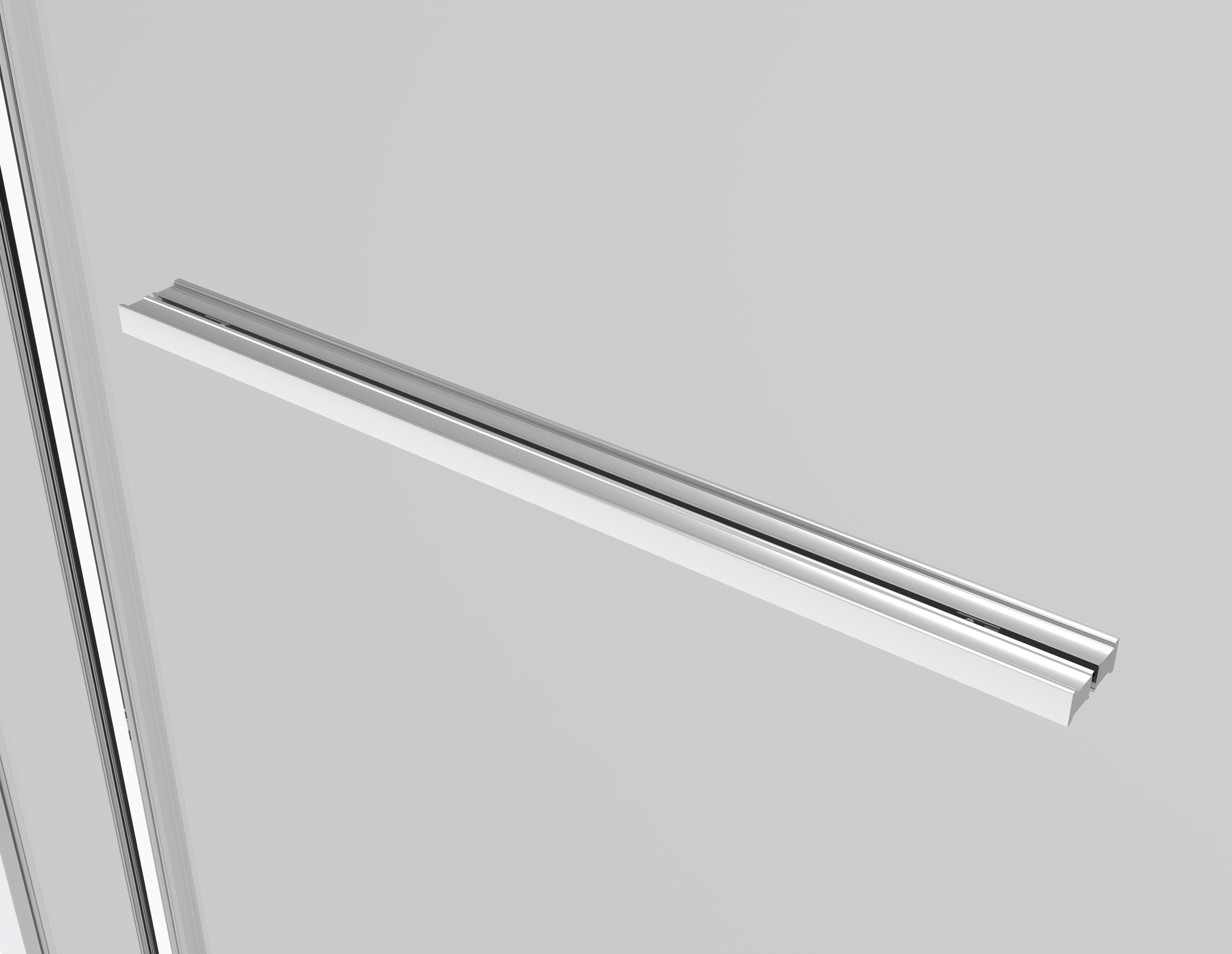 Sanotechnik - Eck-Duschkabine m Drehschiebetür chrom 100x200 6mm ESG Easy-Clean/Easy-Mounting
