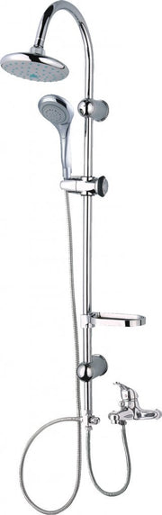 Sanotechnik - Brauseset chrom Kopf-Handbrause 5 Funk.; Schlauch; Stange