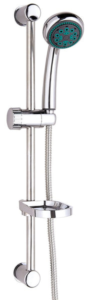 Sanotechnik - Brauseset: Stange, Brause 5 Funktionen, Schlauch, Seifenhalter