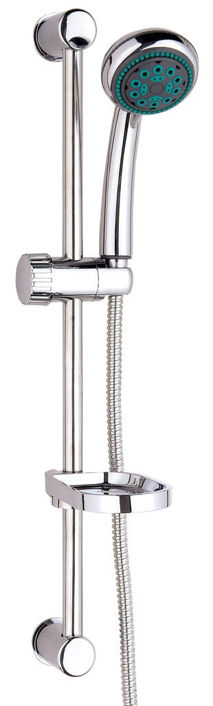 Sanotechnik - Brauseset: Stange, Brause 5 Funktionen, Schlauch, Seifenhalter