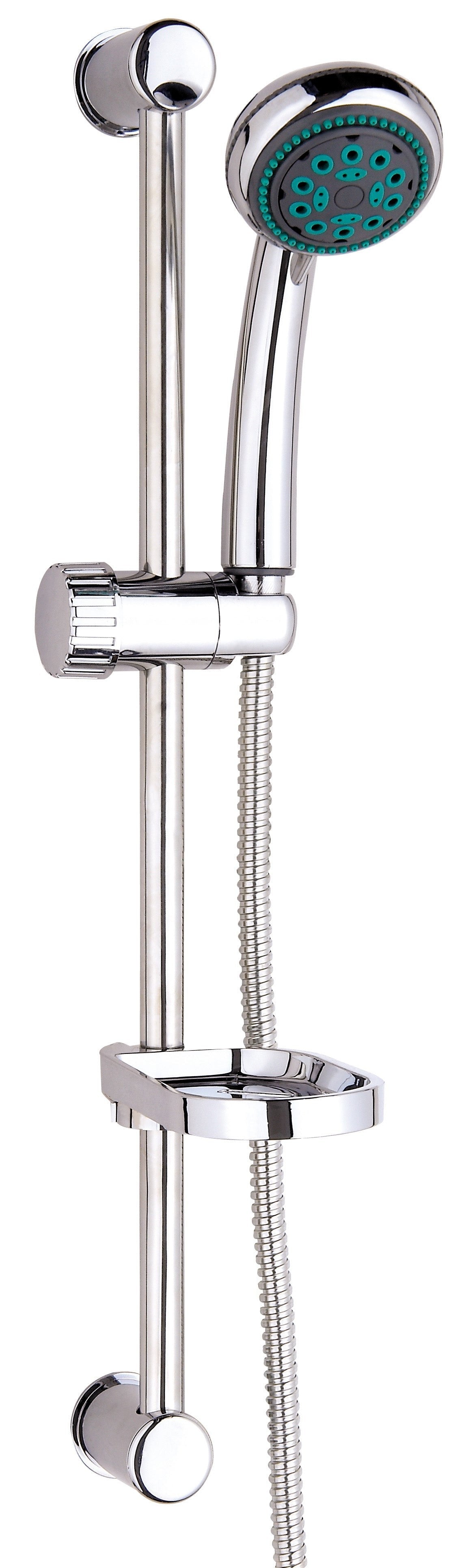 Sanotechnik - Brauseset: Stange, Brause 5 Funktionen, Schlauch, Seifenhalter