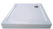 Sanotechnik - Eck-Brausetasse 80x80x12cm m.fixer Sch. weiß