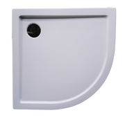 Sanotechnik - Rund-Brausetasse BORA 90x90x14cm m.abn.Schürze weiß