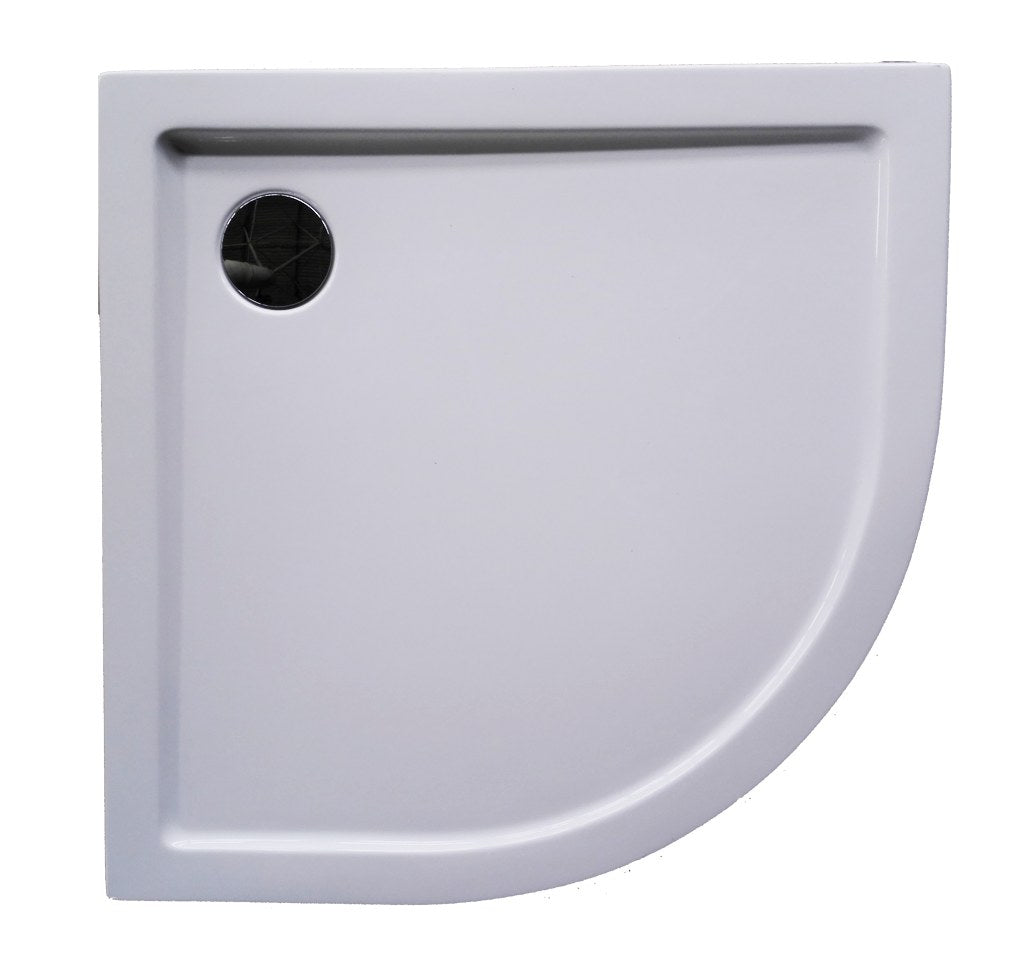 Sanotechnik - Rund-Brausetasse BORA 90x90x14cm m.abn.Schürze weiß