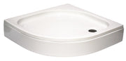 Sanotechnik - Rund-Brausetasse BORA 80x80x14cm m.abn.Schürze weiß