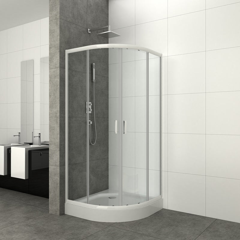 Sanotechnik - Runddusche m.2 Schiebet. weiß 79-80x79-80x190cm