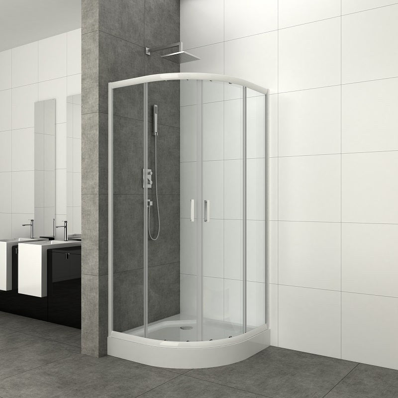 Sanotechnik - Runddusche m.2 Schiebet. weiß 79-80x79-80x190cm