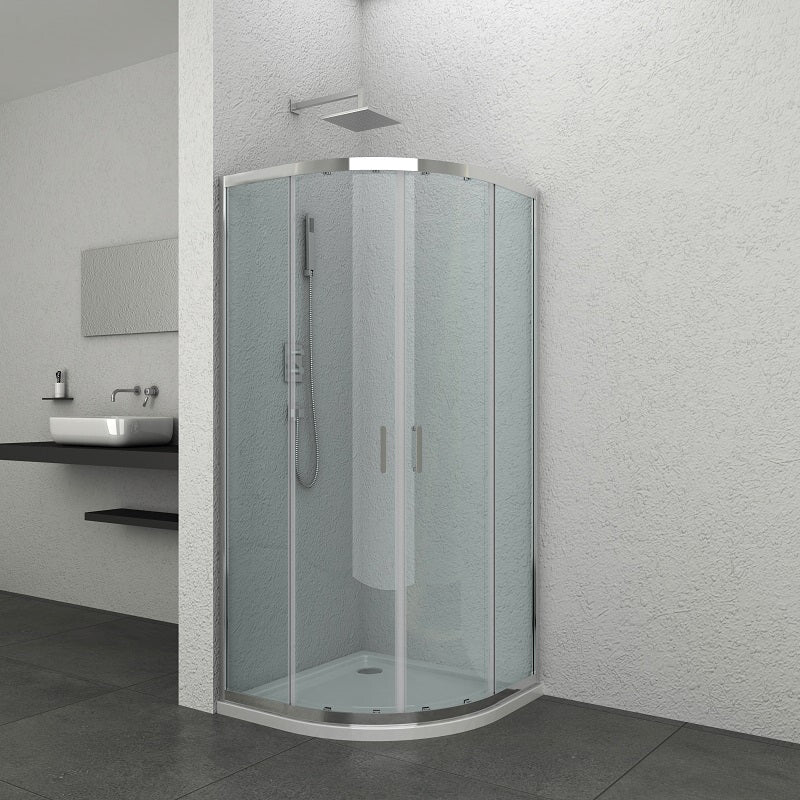 Sanotechnik - Rundduschk. mit 2 Schiebetüren chrom 78-80x78-80x195cm