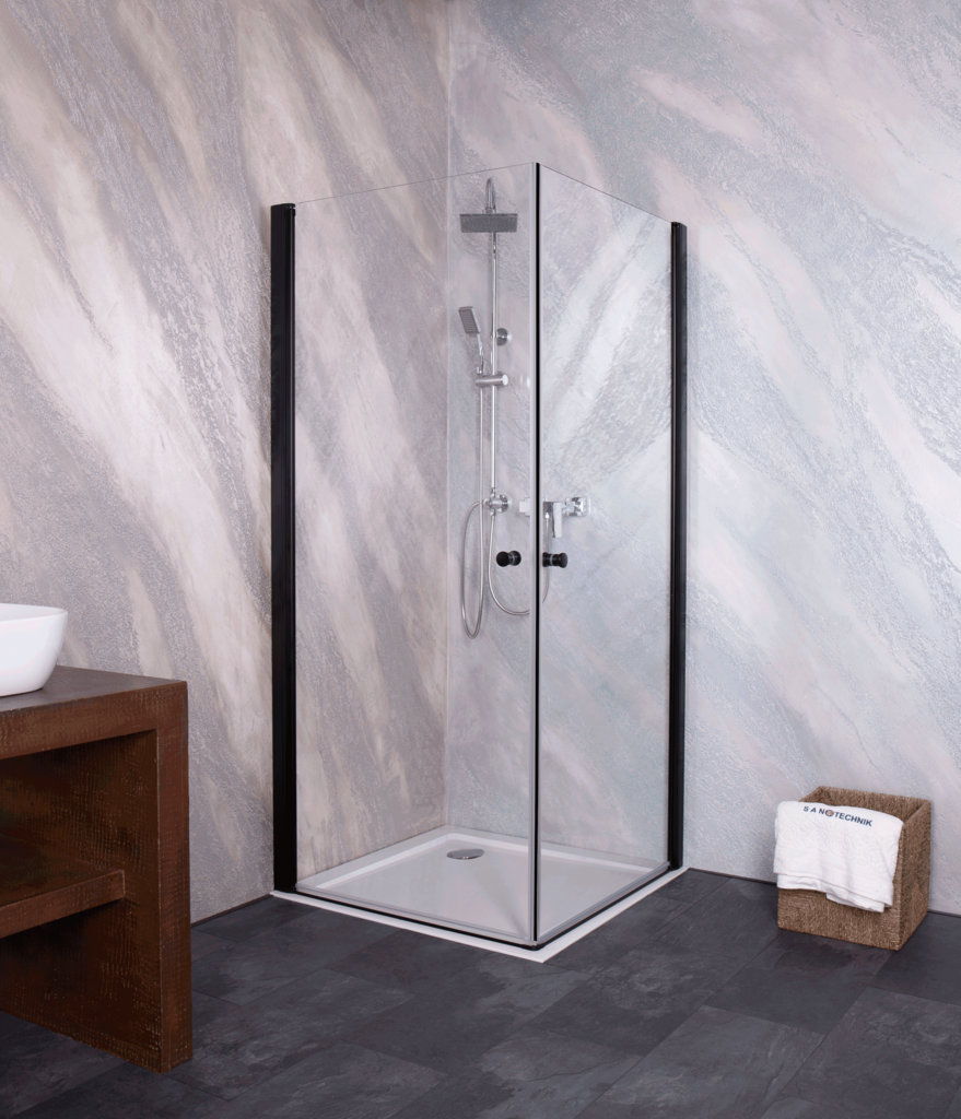 Sanotechnik - Schwenktüre schwarz matt 85-87x195cm