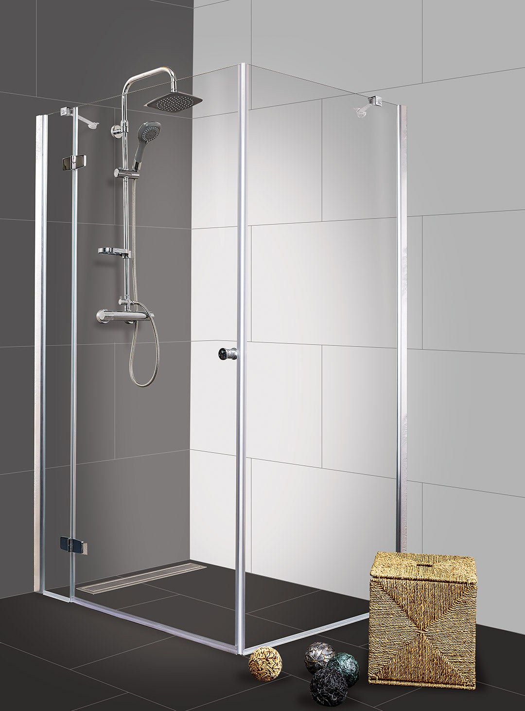 Sanotechnik - Schwenktüre links f.DK 105-107x195cm