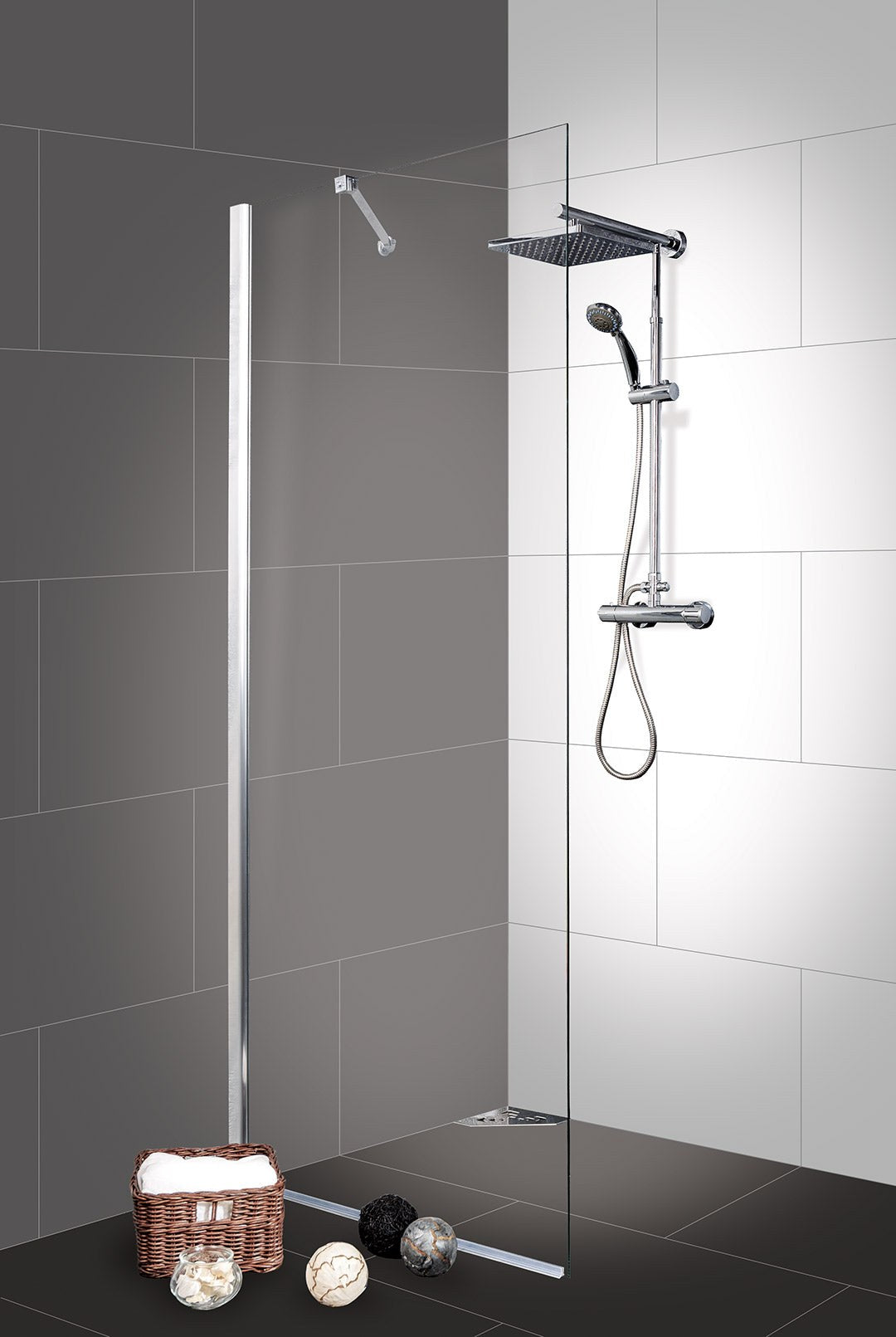 Sanotechnik - Glasfixteil f.DK,chr.65-67x195cm(D1170)